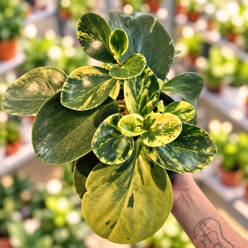 Peperomia obtusifolia variegada