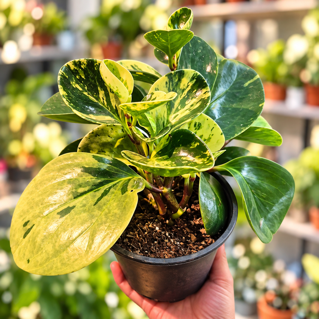 Peperomia obtusifolia variegada